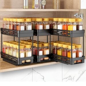 3 Pack 12 Inch High X 11 Deep 5 Wide Slide Out Spice Reacks For Cabinet (44)